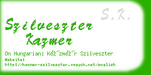 szilveszter kazmer business card